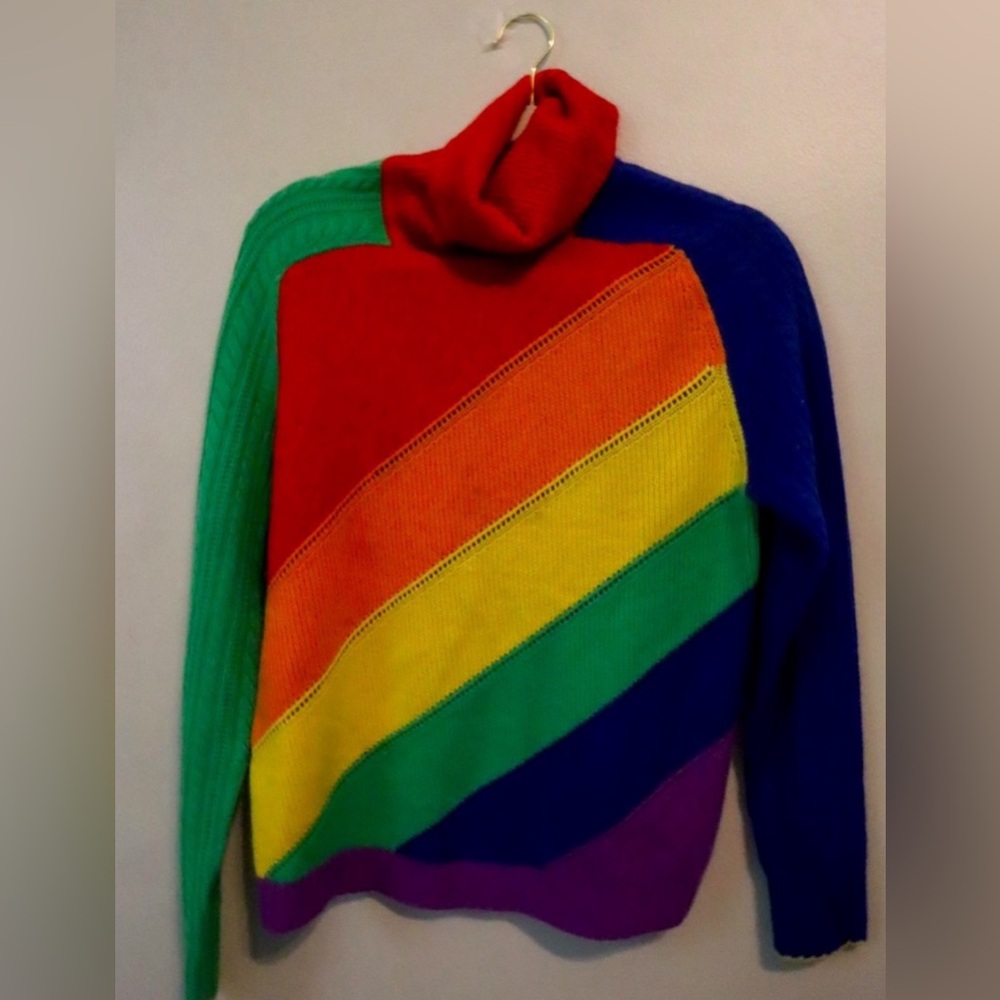 Burberry Rainbow Stripe Turtleneck Sweater